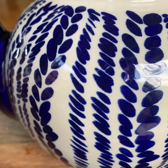 Blue and White Ceramic Teapot - Picture 3 of 12